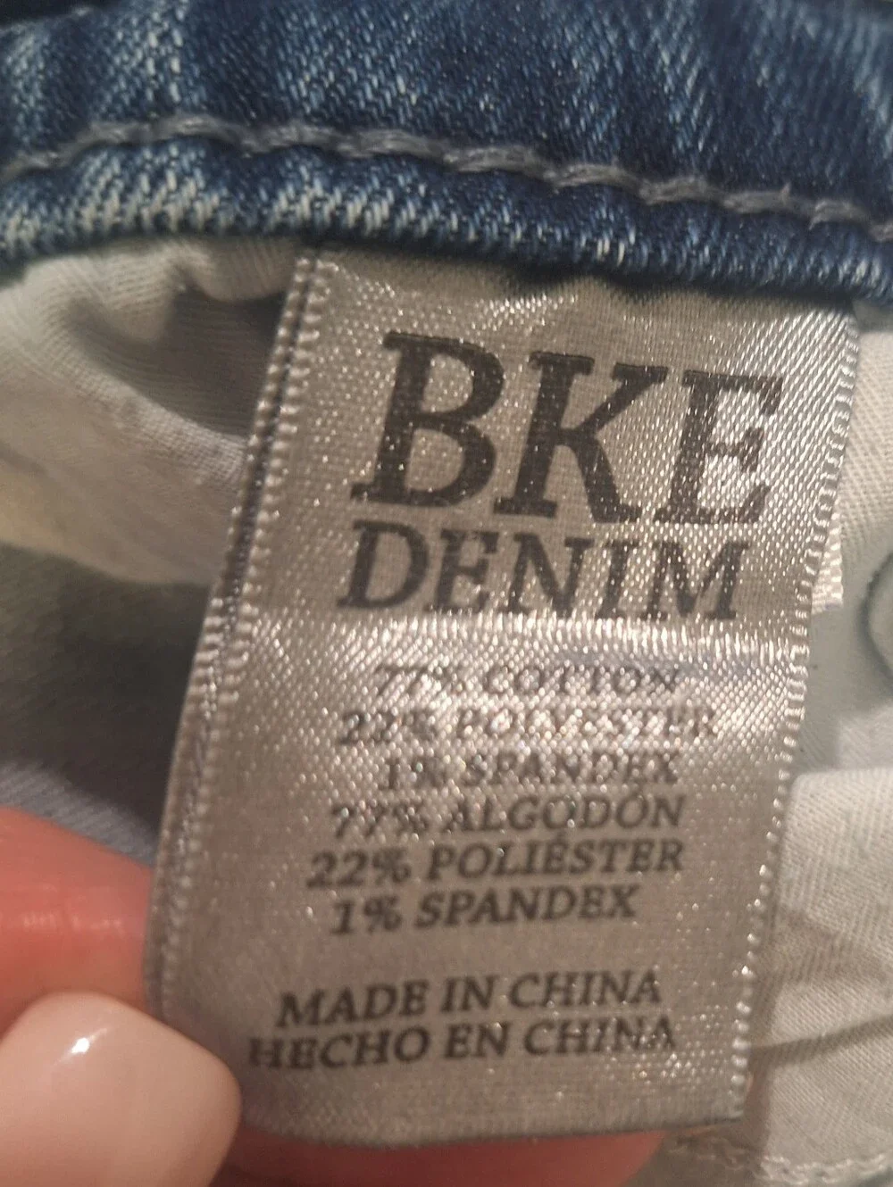 BKE Derek Straight Midrise Blue Jeans Whiskering Fading 34x29.5